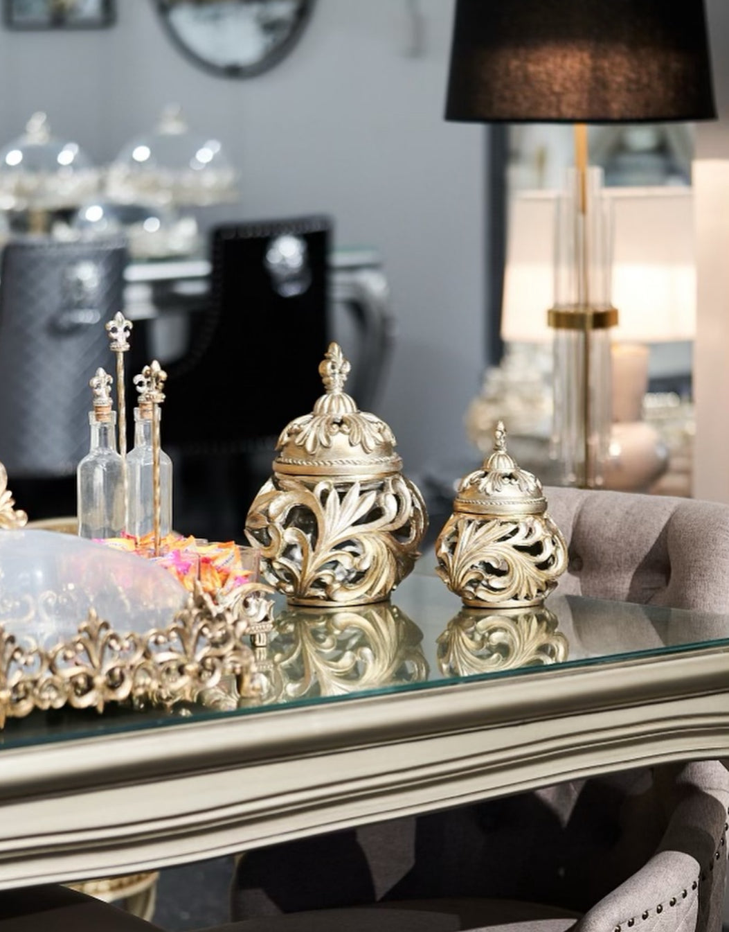 Rustic Gold Oval Jars