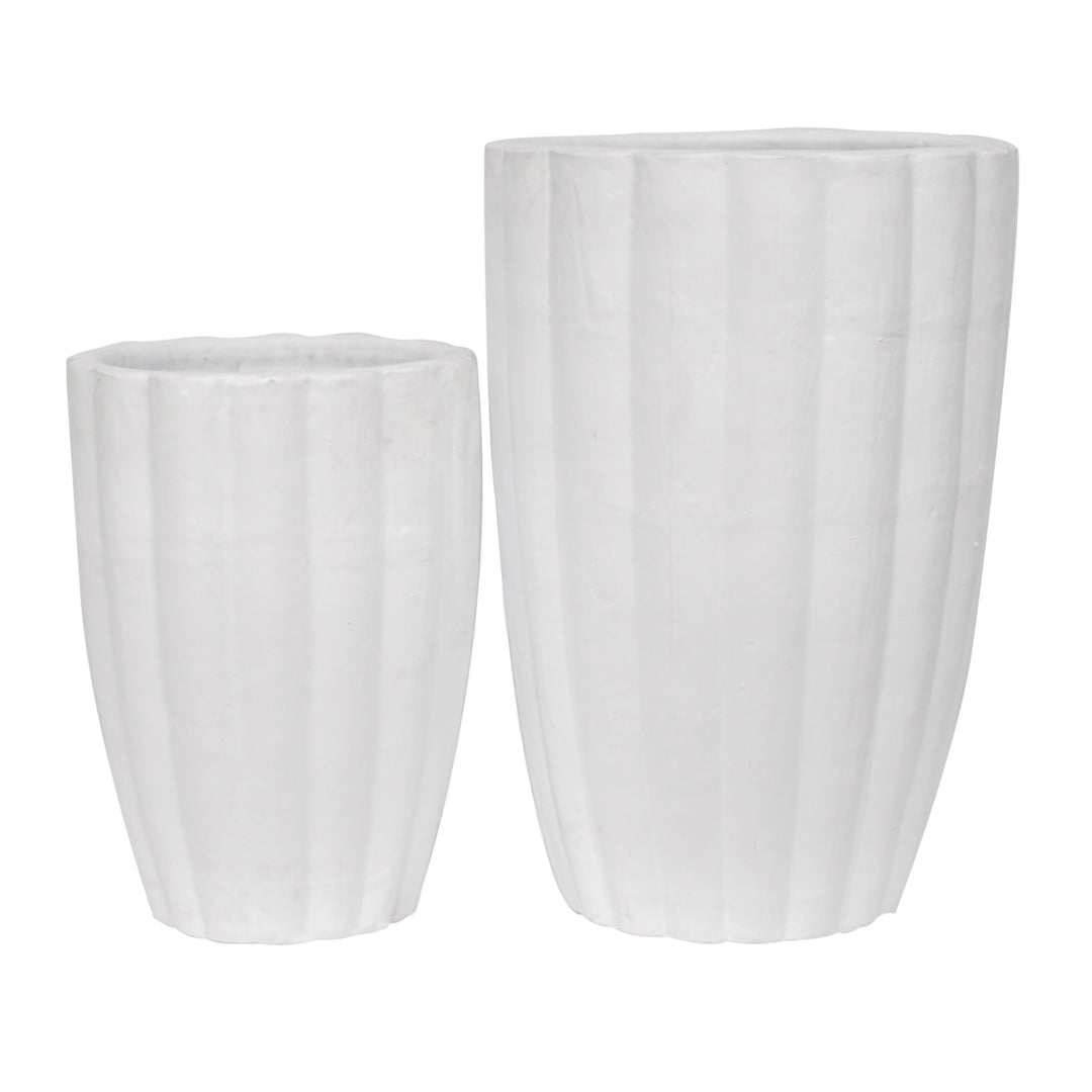 Verona Terracotta Planter Set of 2 White