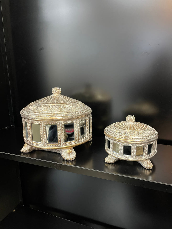 Champagne Mirror Storage Box’s