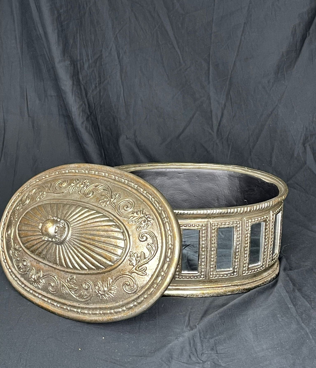 Rustic Gold Decor/Storage Mirror Box