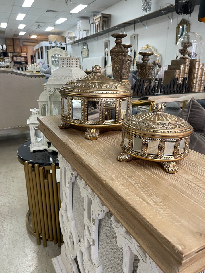 Golden Mirror Storage Box’s