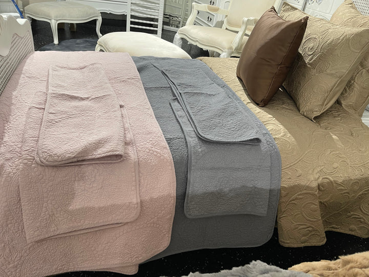 Pink Cotton Coverlet Set