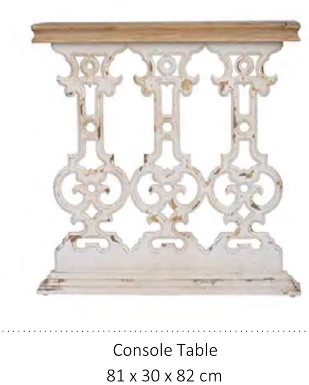 Classic Vintage White Washed Console table