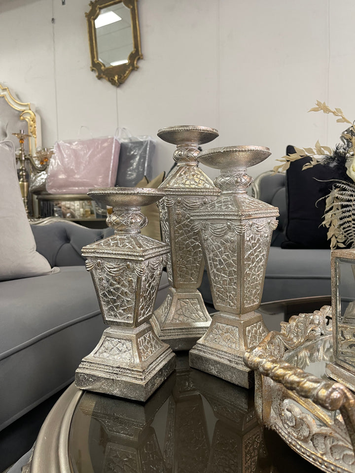Champagne Cloy Candle Holders