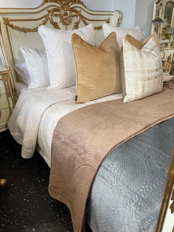 Brown Velvet Coverlet Set