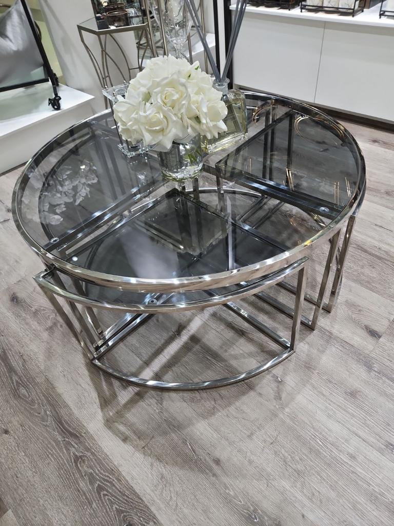 Silver Round  Coffee table