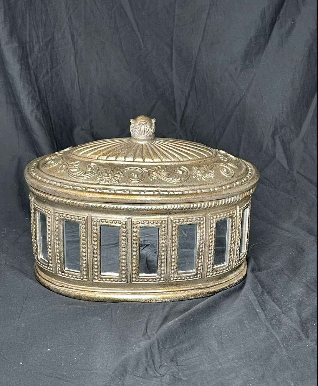 Rustic Gold Decor/Storage Mirror Box