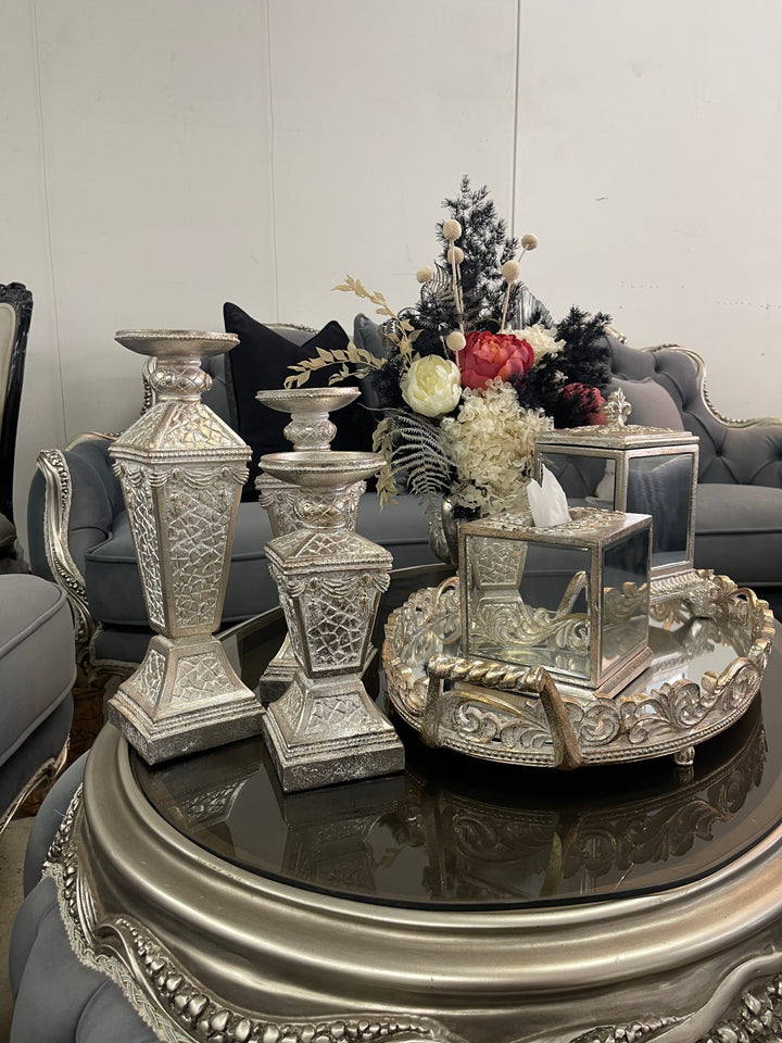 Champagne Cloy Candle Holders