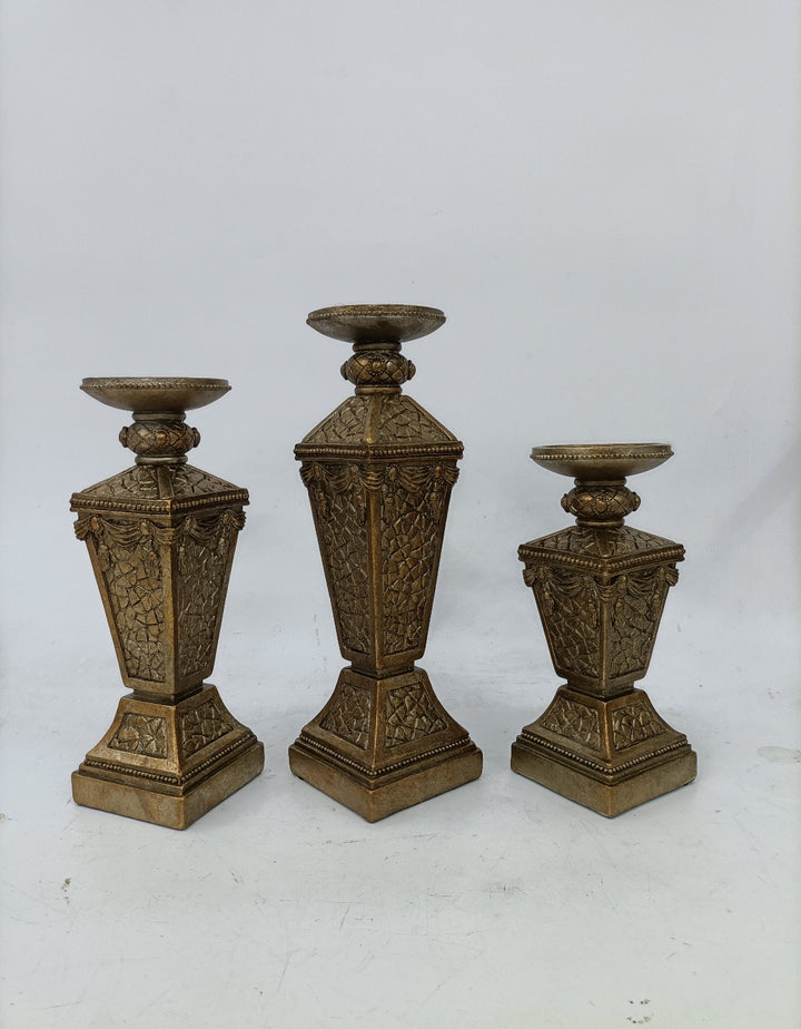 Rustic Gold Cloy Candle Holders