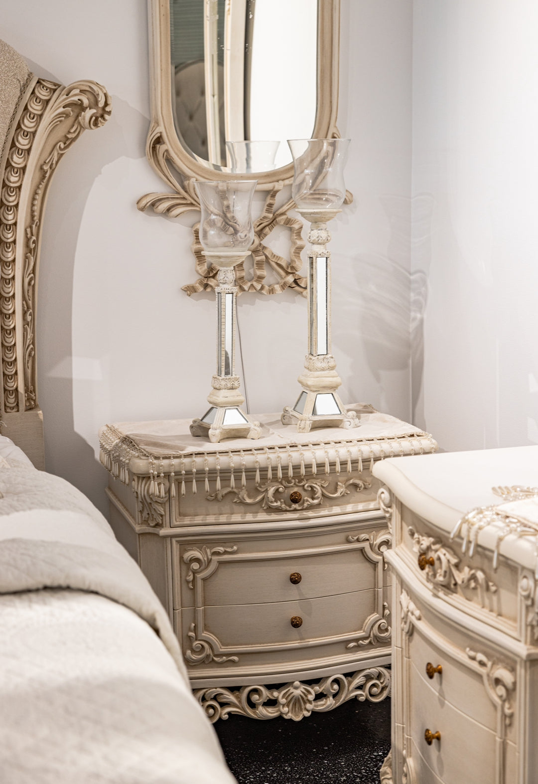 White Glass Candle Holders