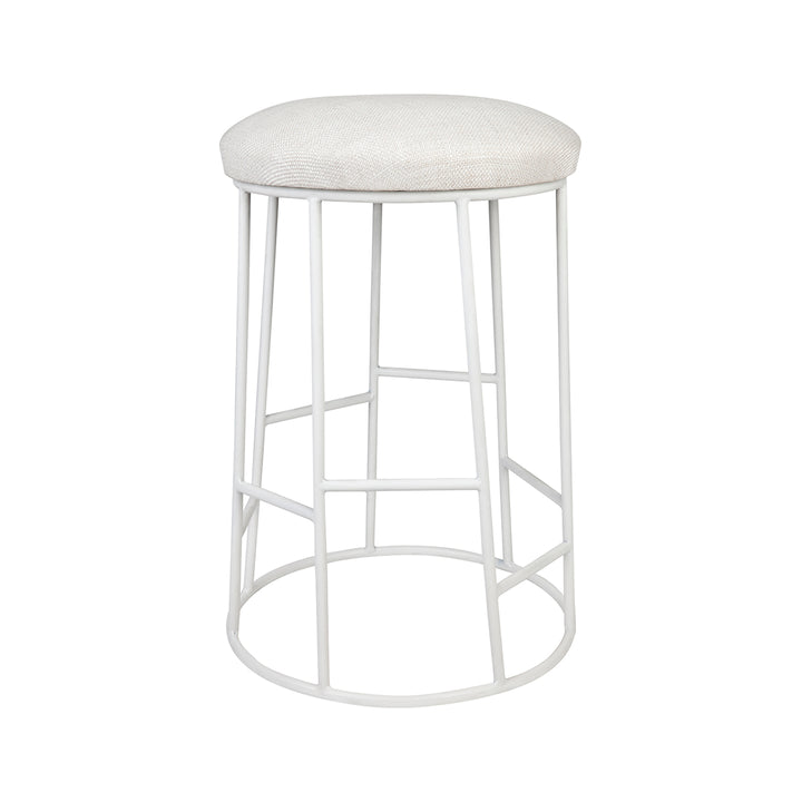 Aiden White Steel Kitchen Stool