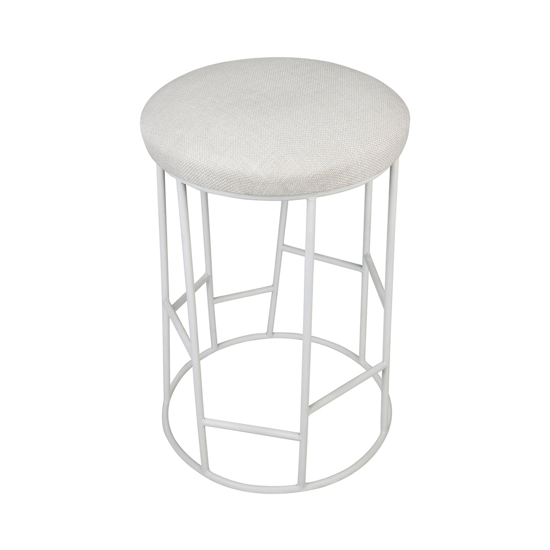 Aiden White Steel Kitchen Stool