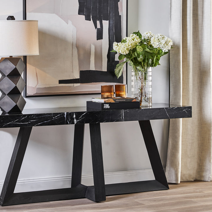 Ebony Marble Console Table