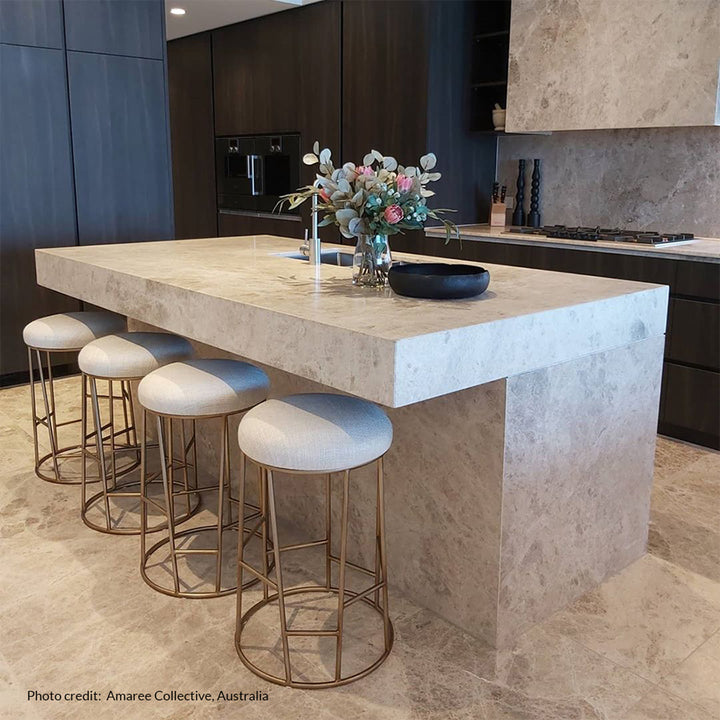 Aiden Gold Steel Kitchen Stool