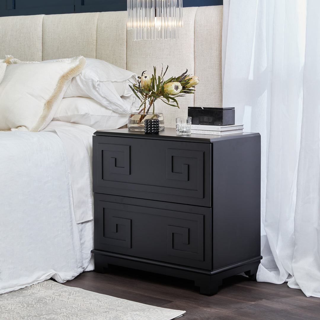 Greek Key Bedside Table