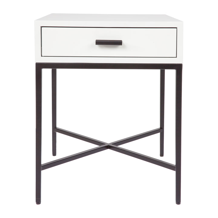 Nessa White Bedside Table