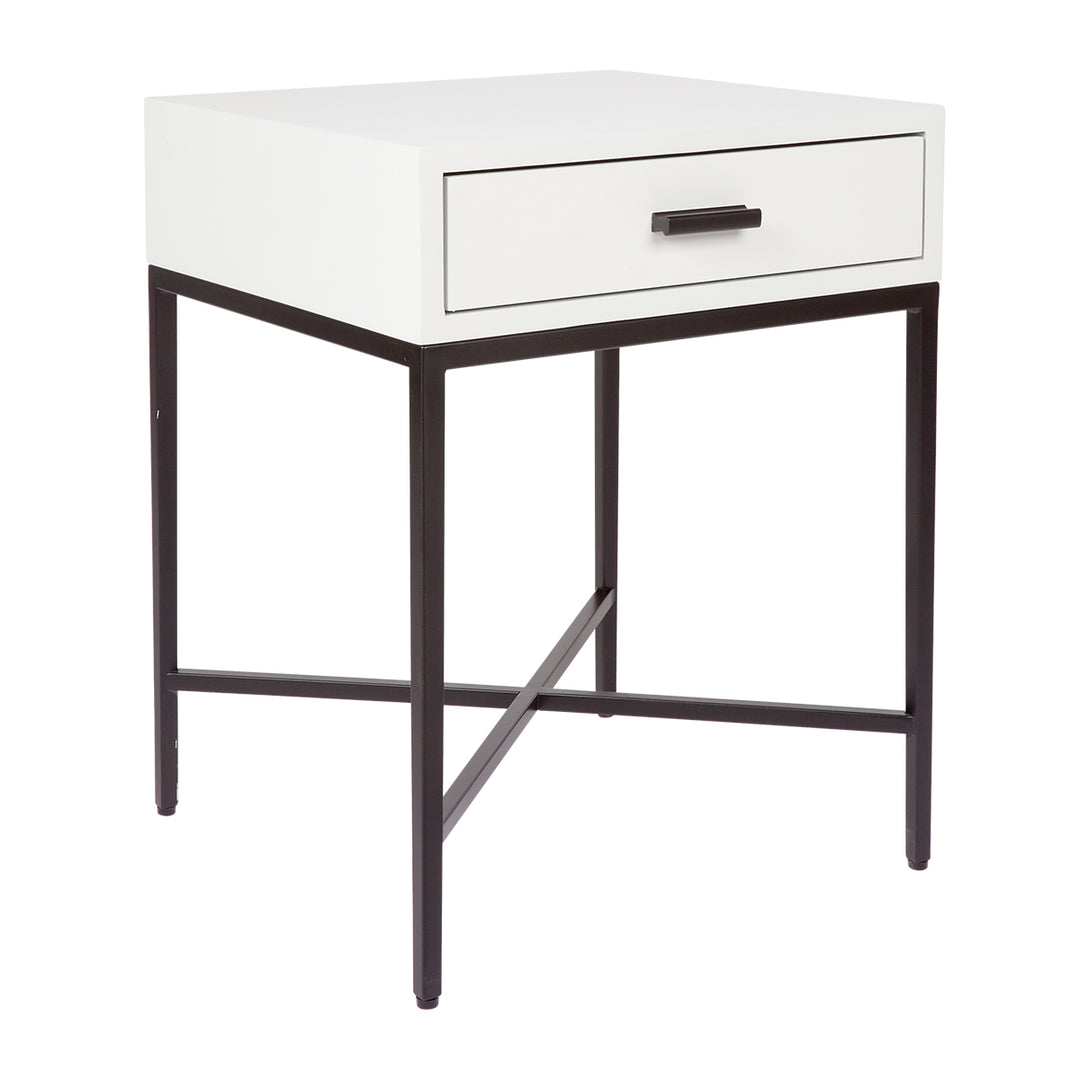 Nessa White Bedside Table