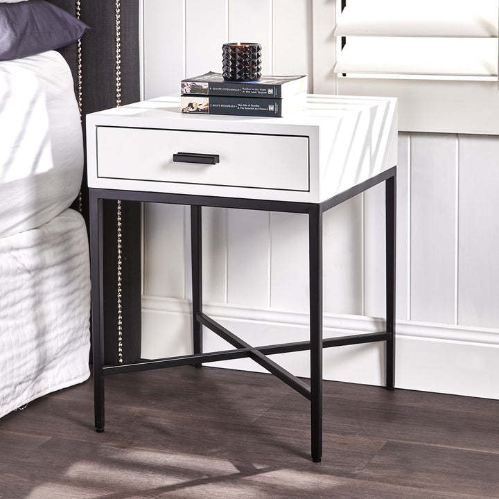 Nessa White Bedside Table