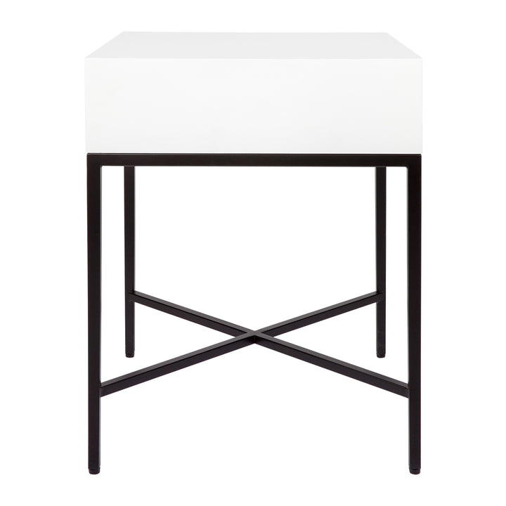 Nessa White Bedside Table