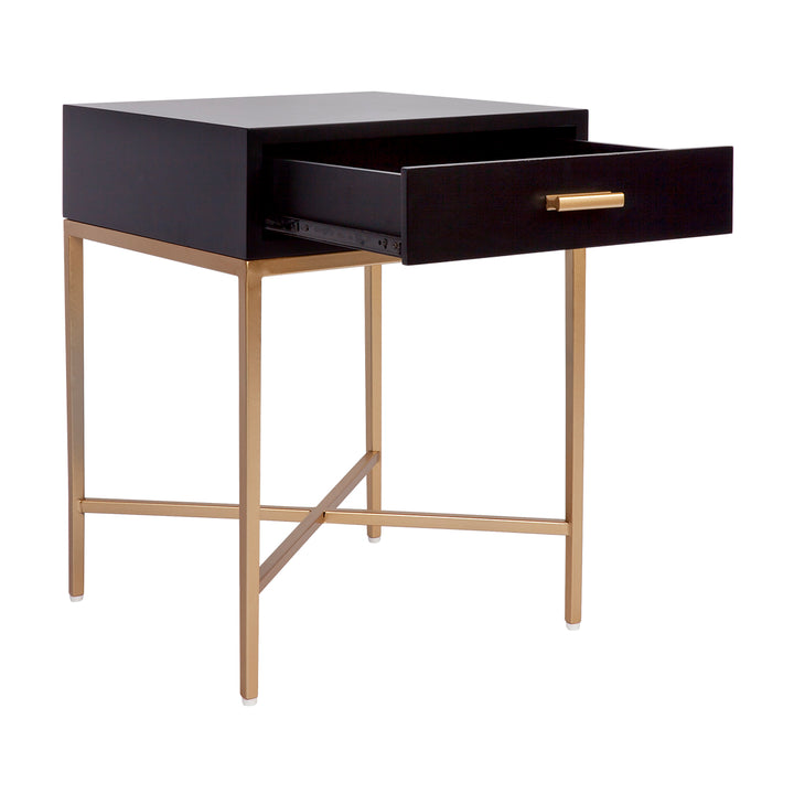Nessa Black Bedside Table