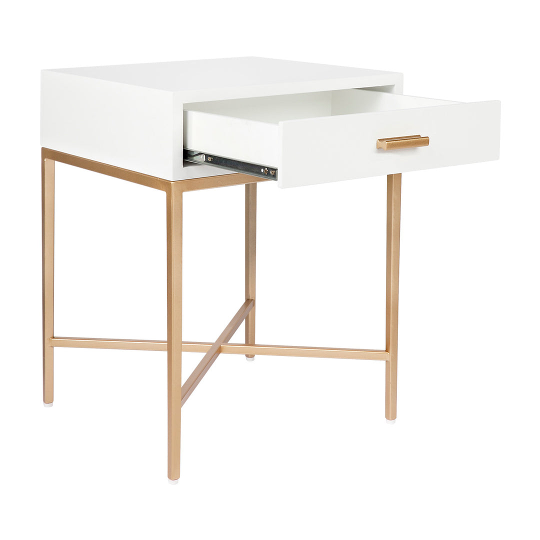 Nessa White Bedside Table