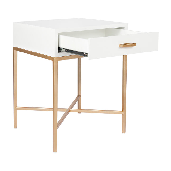 Nessa White Bedside Table