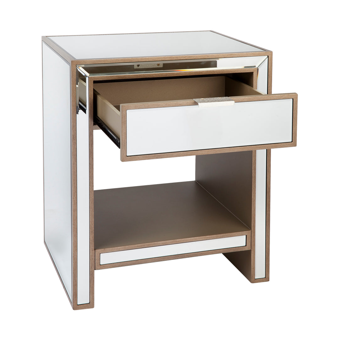 Sabrina Mirrored Bedside Table