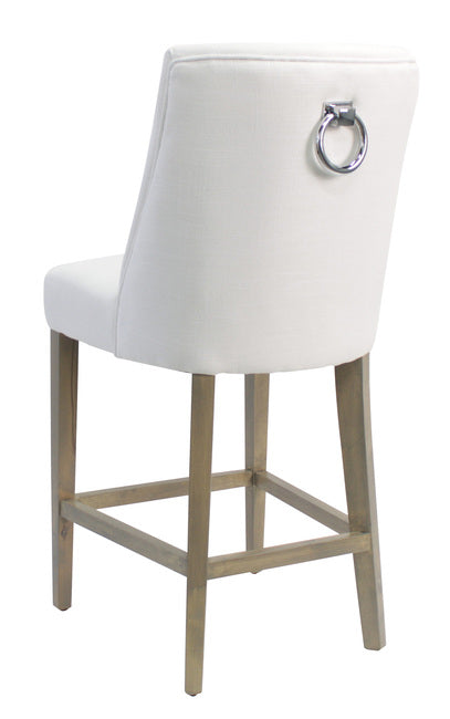 Ophelia Barstool White with chrome ring. Last one at this price.
