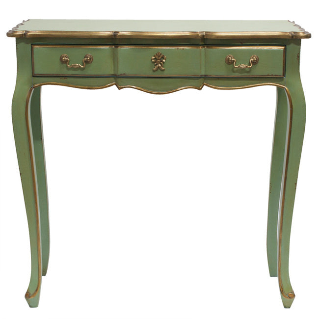 Marie Antoinette Gold accent French Pettit Console 80. Traditional French colouring of mint green and antique gold trim