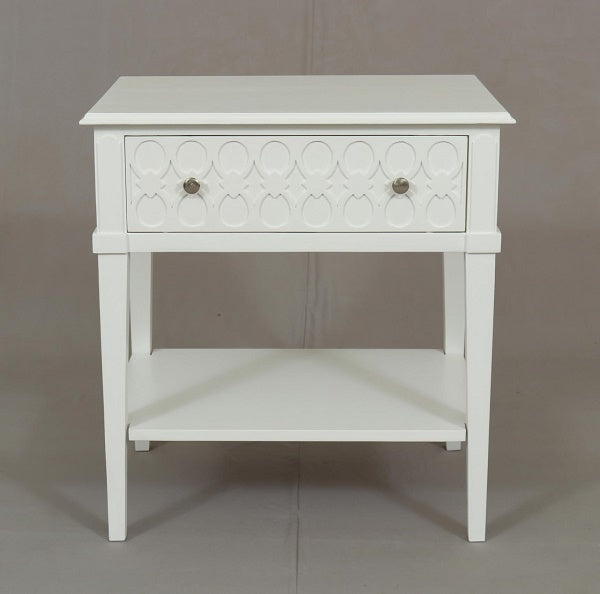 Kioloa Bedside w/1 drawer White  Muted Semi Gloss finish
